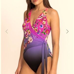 Johnny Was Ombré Garden Wrap Bathing Suit size M